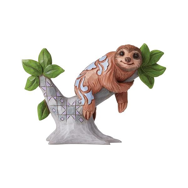Enesco Jim Shore Heartwood Creek Sloth on Tree Miniature Figurine 2.88 Inch Multicolor Collectible Home Decor