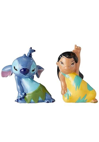Enesco Lilo and Stitch Ceramic Salt and Pepper Shakers - 3.5 Inches, Colorful Collectible Kitchen Decor