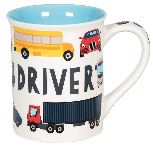 Enesco Our Name is Mud Driver Pattern Coffee Mug - 16oz Multicolor | Perfect Gift for Occupations