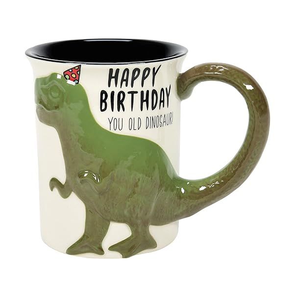 Enesco Our Name is Mud T-Rex Coffee Mug - 16oz Happy Birthday Dinosaur Gift