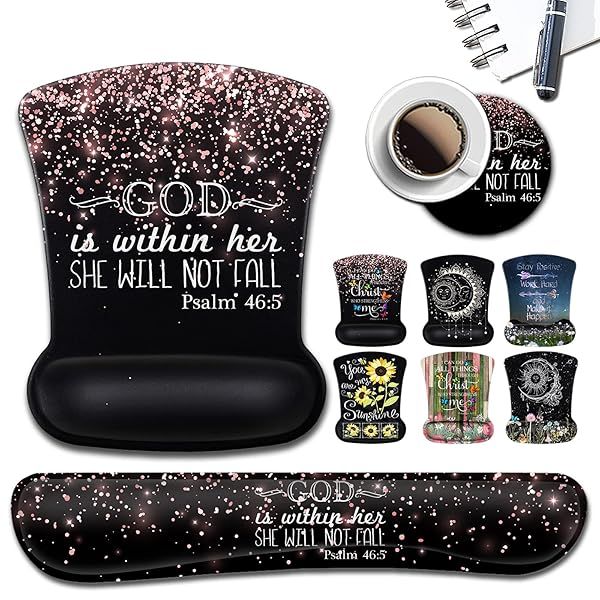 Ergonomic Gel Mouse Pad with Wrist Support, Memory Foam Keyboard Wrist Rest,Non-Slip PU Base for Home Office Working Studying Easy Typing and Pain