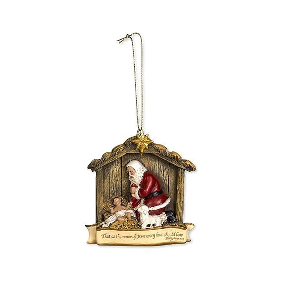 Every Knee Should Bow Christmas Ornament - 3.5x4 Inch Resin Stone Decoration for Holiday Cheer