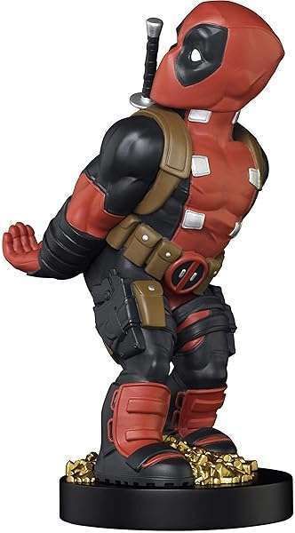 Exquisite Gaming Deadpool Controller Holder: Mobile Stand & Cable Guy Figure - Official Licensed Red Design
