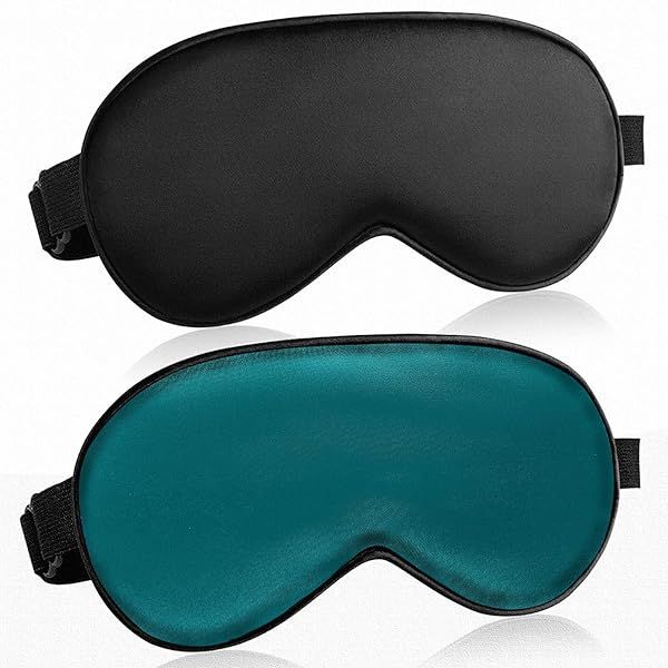 Eye Mask for Sleeping 2 Pack Adjustable Soft Sleep Masks for Men and Women Comfortable Blindfolds for Restful Sleep
