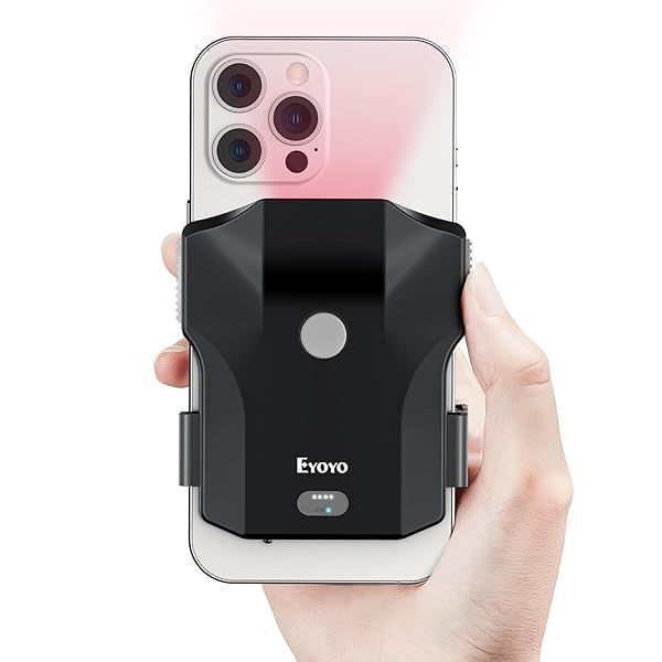 Eyoyo Bluetooth QR Code Scanner, 2D Wireless Back Clip Phone UPC USB Barcode Scanner Reader with Battery Level Indicator Compatible with 4.7