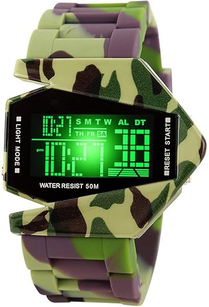 FANMIS Unisex Elegant Digital Display Waterproof Outdoor Sports LED Wrist Watch Green