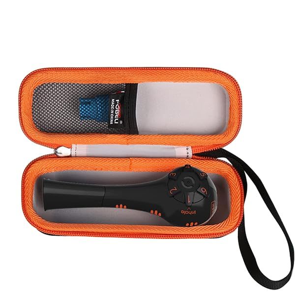FBLFOBELI EVA Hard Carrying Case Compatible with The Breather Fit Hand-Held Inspiratory Expiratory Muscle Trainer (Orange, Case Only)