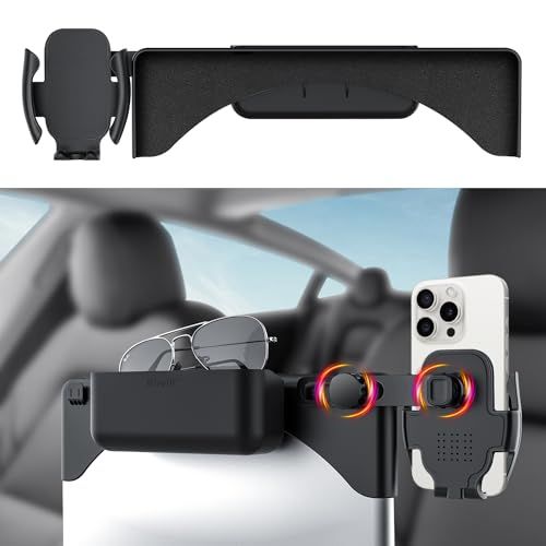 FITALLUS Tesla Phone Mount and Holder for Tesla Model Y (2019-2024) and Model 3 (2018-2023) - Premium Screen Dock Accessory with Dual-Side Clamp, ABS