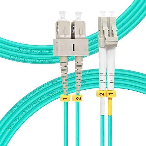 FLYPRO Fiber 3M SC to LC OM3 Patch Cable 1m to 50m Length 10GB 40GB Duplex 50/125um Multimode LSZH Fiber Optic Cables