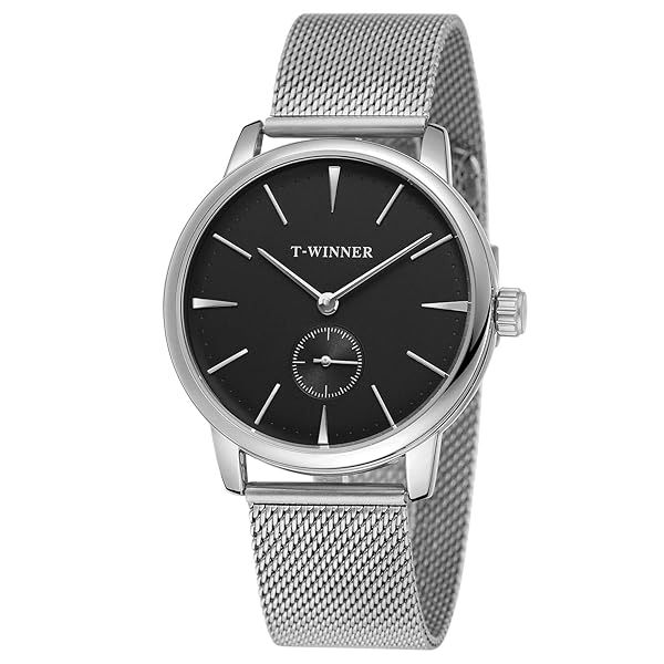 FOR SINING Men's Mechanical Hand-Wind Analog Sport Watch with Leather Strap - Stylish & Durable Timepiece