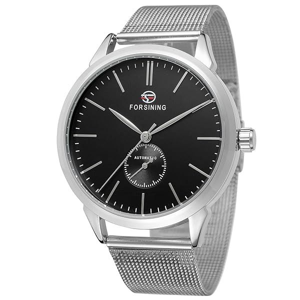 Forsining Men's Sport Automatic Watch with Stainless Steel Bracelet Unique Design Chinese Movement
