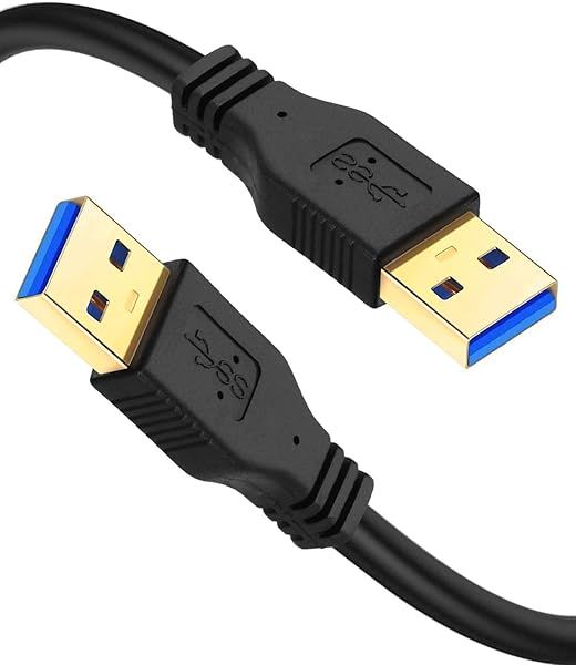 FXAVA 12FT USB to USB Cable Male to Male Type A for Fast Data Transfer Compatible with Hard Drives and Laptop Coolers
