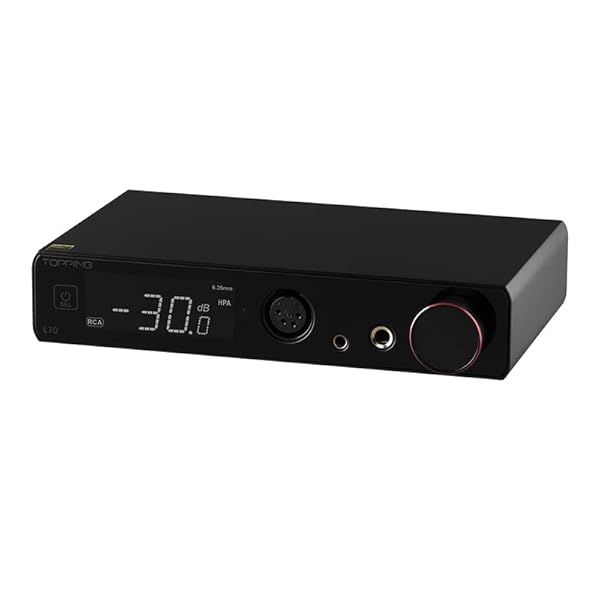 Fanmusic Topping L70 Full Balanced NFCA Headphone Amplifier 4Pin XLR 4.4 Balanced 6.35mm SE Output Amp with Remote Control (Black)