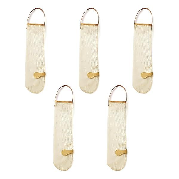 Faotup 5Pcs Mesh Onion and Garlic Storage Bags for Kitchen Hanging Organization