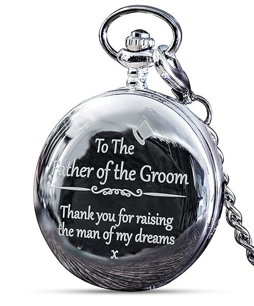 Father of The Groom Gifts from Bride Thank You for Raising The Man of My Dreams Pocket Watch Wedding Gift for Father in Law
