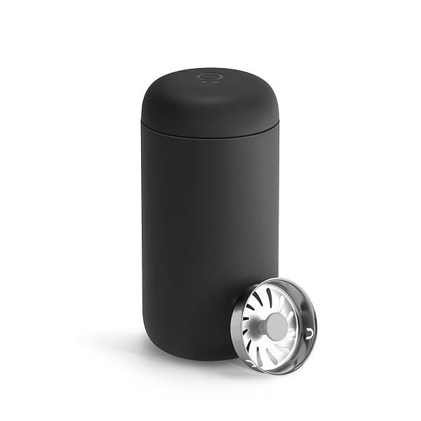 Fellow 12 oz Carter Move Travel Mug: Vacuum-Insulated Coffee Tumbler with Ceramic Interior - Matte Black