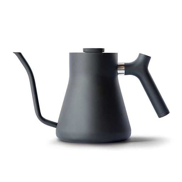 Fellow Stagg Stovetop Pour-Over Kettle: Precision Gooseneck Teapot with Thermometer - Matte Black, 1L