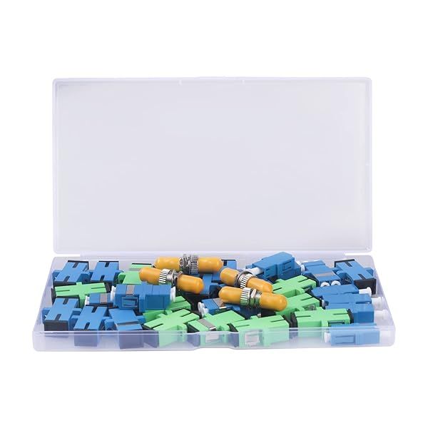 Fiber Optic Couplers Kit 34pcs for SC UPC SC APC ST LC Cables 5 Styles Single Mode Multi Mode Patch Cords