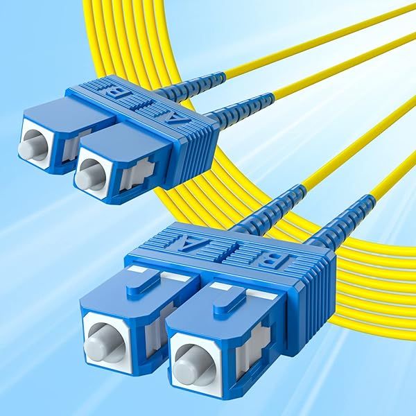 10Gtek Fiber Patch Cable - SC to SC OS2 10Gb Gigabit Singlemode Jumper Duplex 9 125 LSZH Fiber Optic Cord, Yellow, 7-Meter(23-ft)