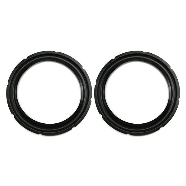 Fielect 10 Inch Black Notch Speaker Rubber Edge Surround Rings Replacement for Speaker Repair DIY 2pcs