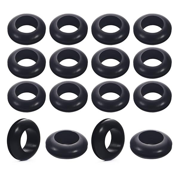 Fielect 100Pcs 14mm Rubber Grommets Oil Resistant for Wiring Black Durable Armature Grommet