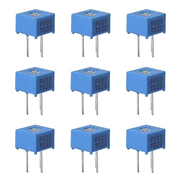 Fielect 10Pcs 10K Ohm Multiturn Trimmer Potentiometer High Precision Variable Resistor 3362P for Accurate Adjustments
