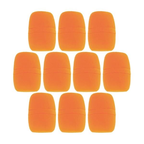 Fielect 10Pcs Microphone Cover Sponge Foam Windscreen Shield Protection for KTV Broadcasting Orange D55mm L80mm Handheld Mic Filter