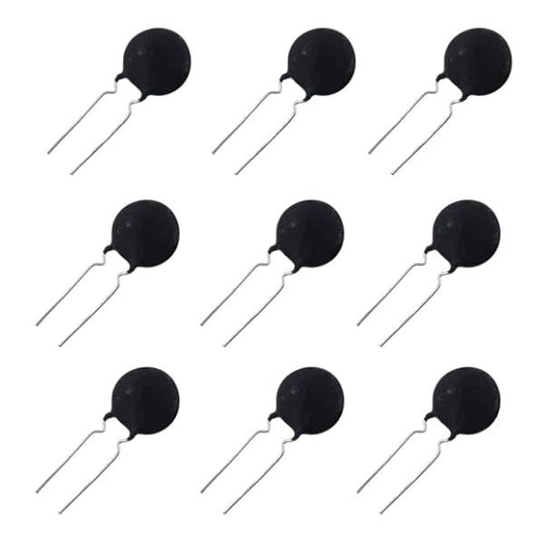 Fielect 20 PCS NTC Thermistor Resistors 10D-9 0A 10 Ohm Inrush Current Limiter Temperature Sensors for Electronics Projects