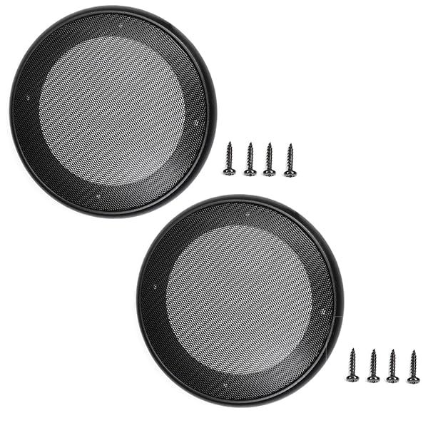 Fielect 5 Inch Speaker Grill Cover Mesh Decorative Circle Woofer Guard Protector Audio Accessories Black Cloth with Screws 2Pcs