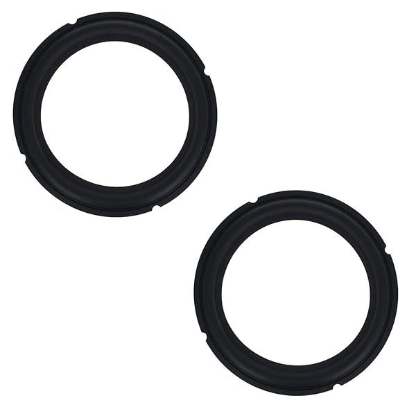 Fielect 2Pcs 8 Inch Black Notch Speaker Rubber Edge Surround Rings for Speaker Repair and DIY Projects