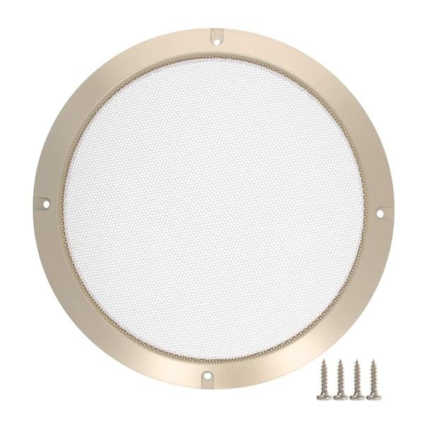 Fielect 8 Inch Speaker Grill Cover Mesh Gold Decorative Circle Woofer Guard Protector with Screws Audio Accessories 2Pcs
