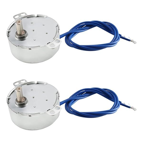 Fielect 2Pcs Synchronous Motor AC 110V 0.8-1RPM Turntable Motor for CW CCW Direction 4W TYC-50 D Shaft