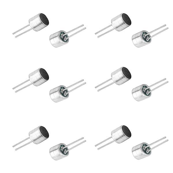 Fielect 30Pcs 6050P-54DB Electret Microphone Pickup 6mm x 5mm Cylindrical Condenser Microphone with Pins
