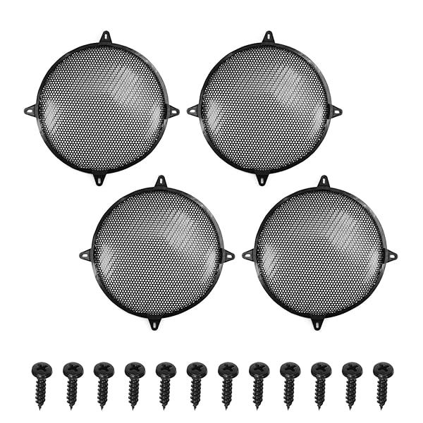 Fielect 10 Inch Speaker Grill Cover 4Pcs SubWoofer Grille Protector Waffle Grill Audio Accessories Black
