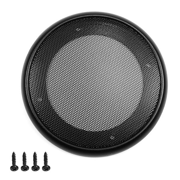 Fielect 4inch Speaker Grill Cover Mesh Decorative Woofer Guard Protector Black Cloth with Screws Audio Accessories