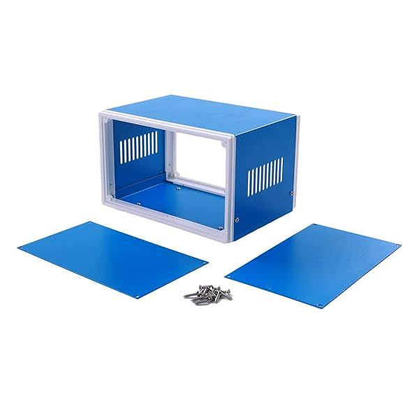 Fielect Metal Enclosure Box 7.09 x 5.12 x 4.33 Dustproof Project Box for Electronics Blue