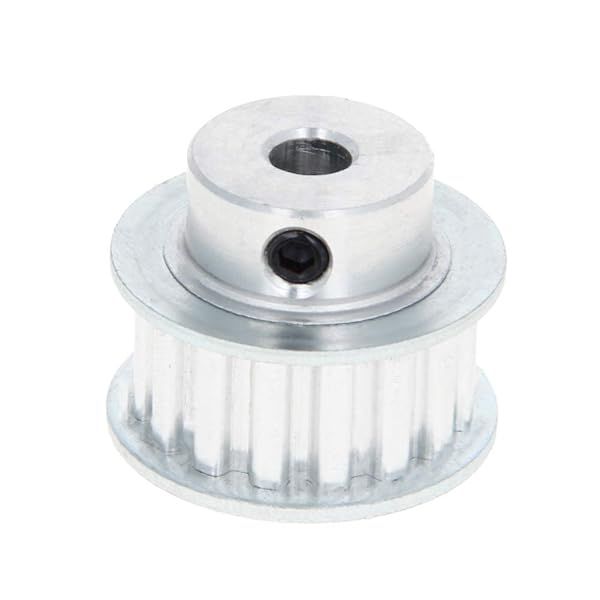 Fielect Aluminium Alloy XL 16 Teeth Timing Belt Pulley Flange Synchronous Wheel for 3D Printer CNC 6mm Inner Bore Silver Tone 1Pcs