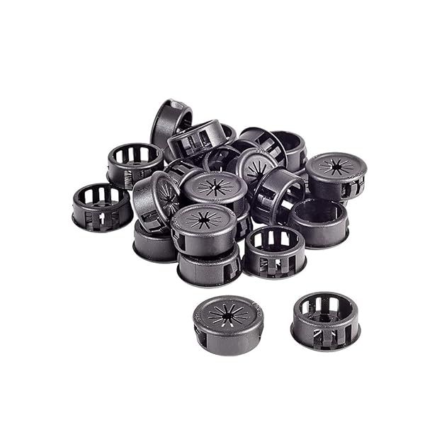 Fielect 25Pcs Cable Hose Snap Bushing Grommet Protector 21mm Locking Black EHR-21 Mounted Dia Durable Protection