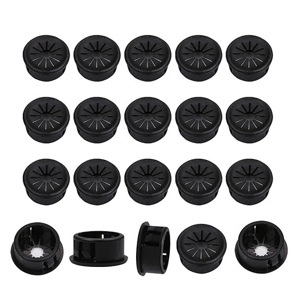 Fielect 30Pcs Cable Hose Snap Bushing Grommet Protector EHR-22 22mm Locking Black Grommet for Durable Protection