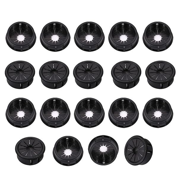 Fielect 30Pcs Cable Hose Snap Bushing Grommet Protector EHR-25 25mm Locking Black Grommet for Durable Protection