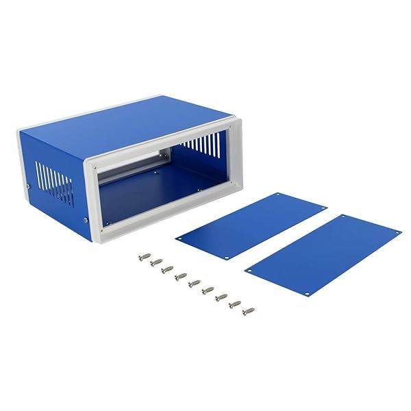 Fielect Blue Metal Electronic Junction Box DIY Project Enclosure 6.69x5.12x3.15 Inches 170x130x80mm