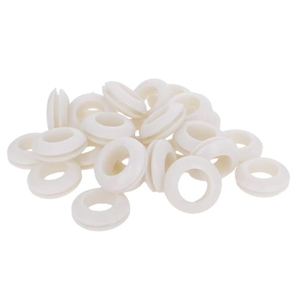 Fielect 50Pcs Rubber Grommet 14mm Inner Dia Oil Resistant for Wiring Cable White