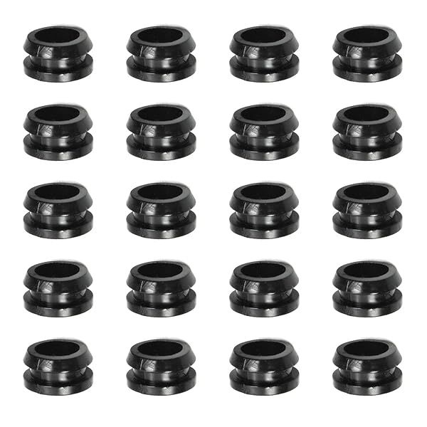 Fielect 50Pcs 8mm Rubber Grommets Oil Resistant for Wiring Cable Black Durable Armature Grommets