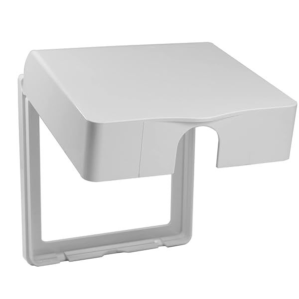 Fielect Weatherproof Outlet Cover Plug Protector for Retrofit Siding Construction White 120 Type 137x145x48mm 1 Piece