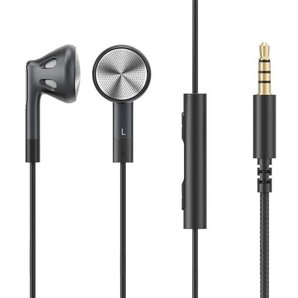 FiiO FF1 HiFi Wired Bass Earbuds with 14.2mm Dynamic Microphone for Gaming & Meetings - Black