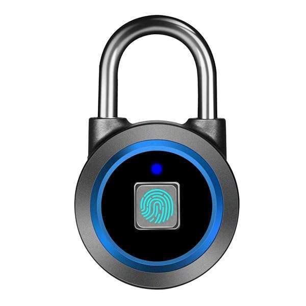MEGAFEIS Smart Fingerprint Padlock: Keyless Bluetooth Lock for Gym, Bike, and Storage - Water Resistant & Mobile App Compatible