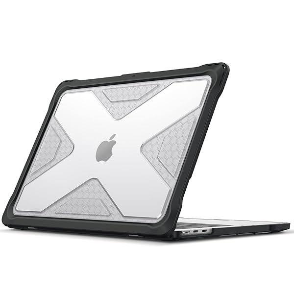 Fintie Heavy Duty Rugged Hard Shell Case for MacBook Air 13.6 Inch A2681 2022 Release with TPU Bumper and Clear Design