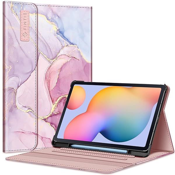 Fintie Case for Samsung Galaxy Tab S6 Lite 10.4 Inch 2022 2020 Model with S Pen Holder Multiple Angle Portfolio Cover Dreamy Marble