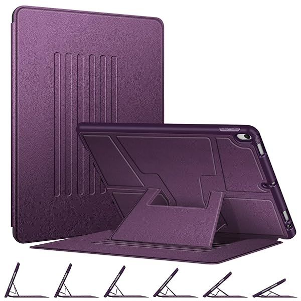 Fintie Magnetic Stand Case for iPad Air 10.5 and iPad Pro 10.5 Multi-Angle Viewing Rugged TPU Back Cover with Pencil Holder Purple