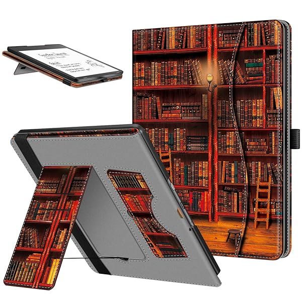 Fintie Stand Case for Kindle Scribe Premium PU Leather Foldable Cover with Auto Sleep Wake Card Slot and Pen Holder for 10.2 Inch Kindle Scribe